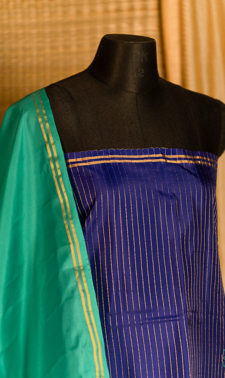 Turquoise Soft Silk Handloom Saree Nadee | SILK MARK CERTIFIED | SHOBITAM