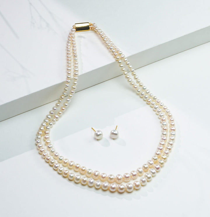 Minimalist Freshwater Grading Necklace Set