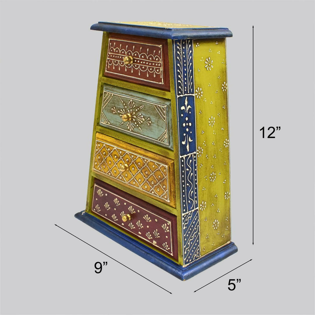WOODEN PAINTED 4 DRAWER 12*9*5 | SHOBITAM