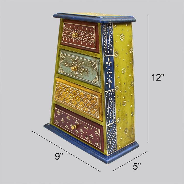 WOODEN PAINTED 4 DRAWER 12*9*5 | SHOBITAM
