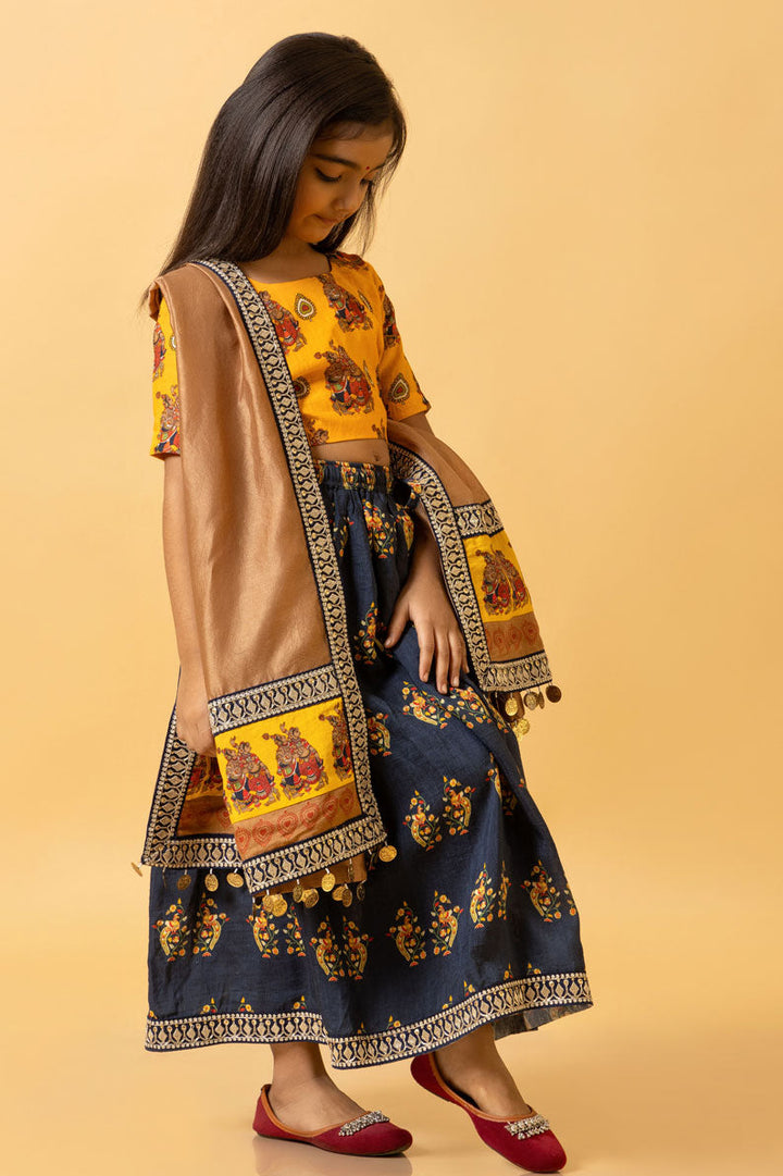 RAS LILA KRISHNA-RADHA LEHENGA SET GIRL ( skirt + dupatta + blouse) | SHOBITAM