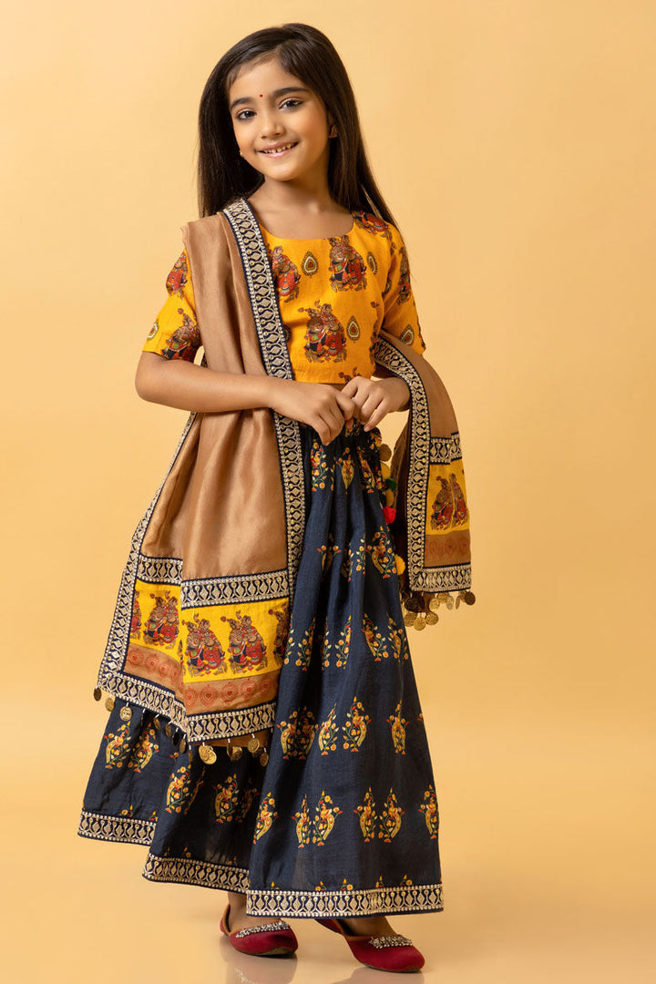 RAS LILA KRISHNA-RADHA LEHENGA SET GIRL ( skirt + dupatta + blouse) | SHOBITAM