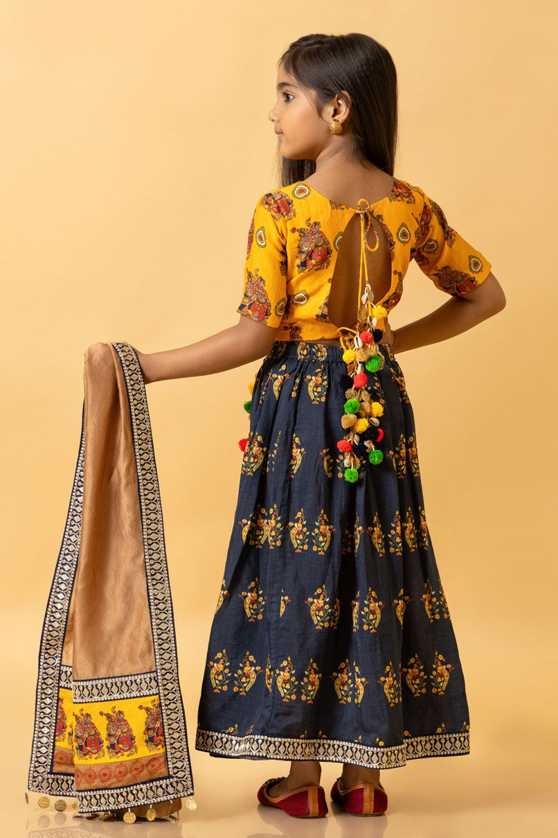 RAS LILA KRISHNA-RADHA LEHENGA SET GIRL ( skirt + dupatta + blouse) | SHOBITAM