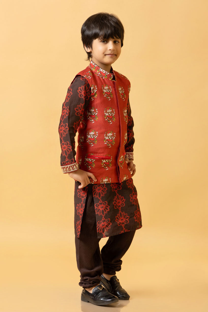 PHUL SET OF 3 ( kurta + churidar + jacket ) | SHOBITAM