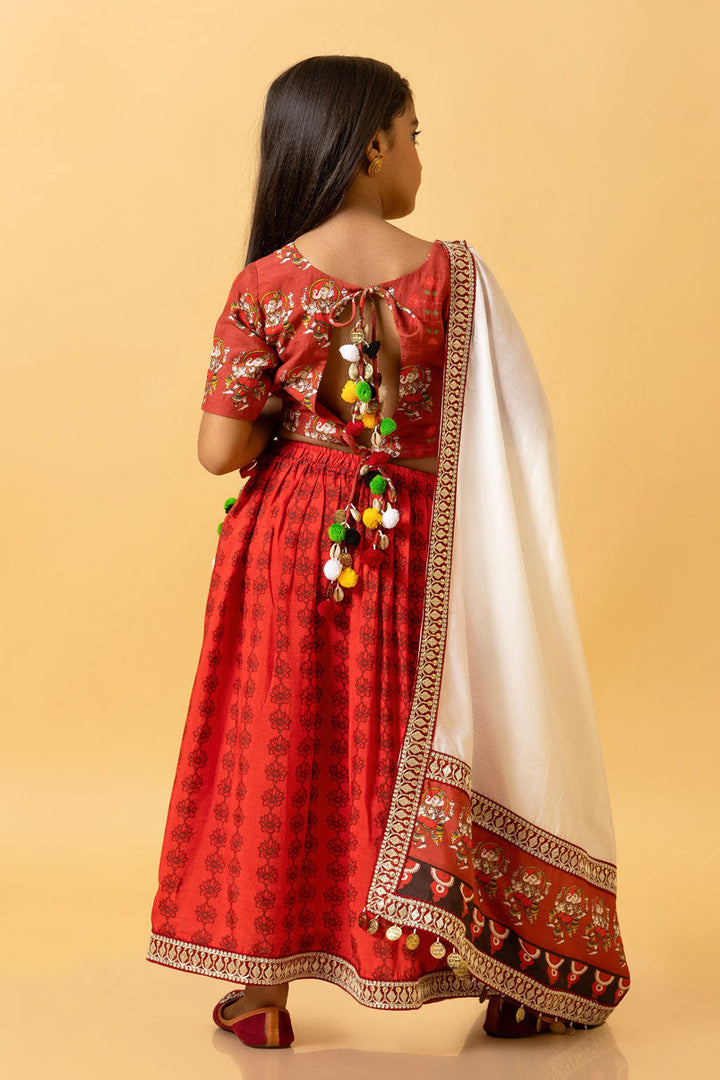 NATYA GANAPATI LEHENGA SET GIRL ( skirt + dupatta + blouse) | SHOBITAM