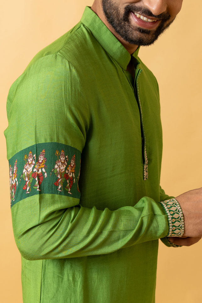 LASYA SHIV-PARVATI SET OF 3 ( kurta + churidar + jacket ) | SHOBITAM