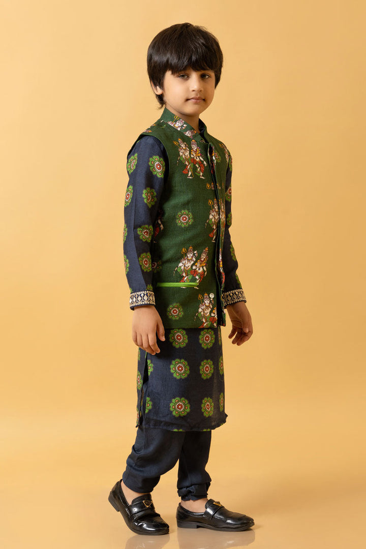 NEEL KURTA + CHURIDAR SET | SHOBITAM