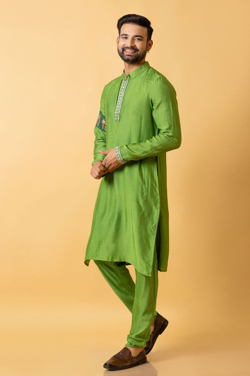 HIRAVA KURTA + CHURIDAR SET (set of 2) | SHOBITAM