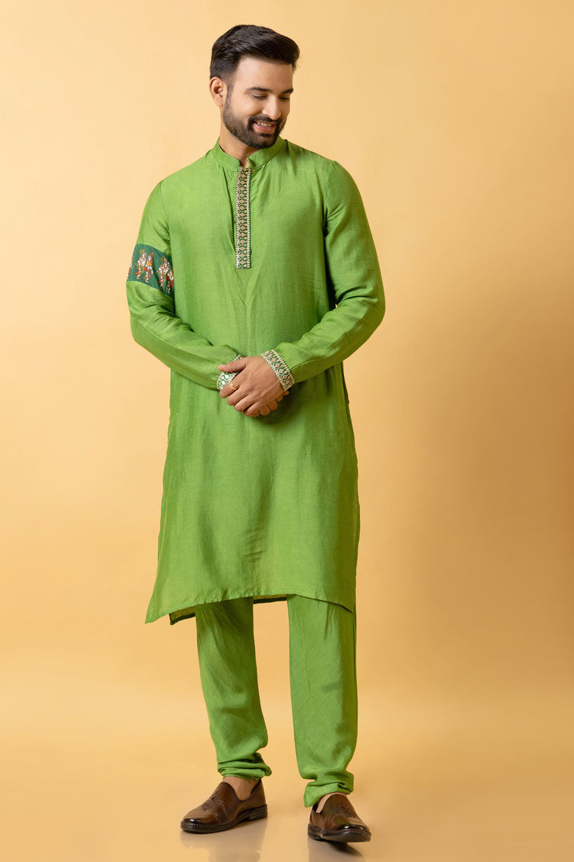 HIRAVA KURTA + CHURIDAR SET (set of 2) | SHOBITAM