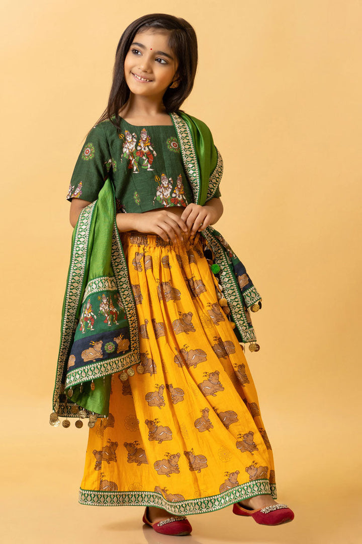 LASYA SHIV-PARVATI LEHENGA SET GIRL( skirt + dupatta + blouse) | SHOBITAM