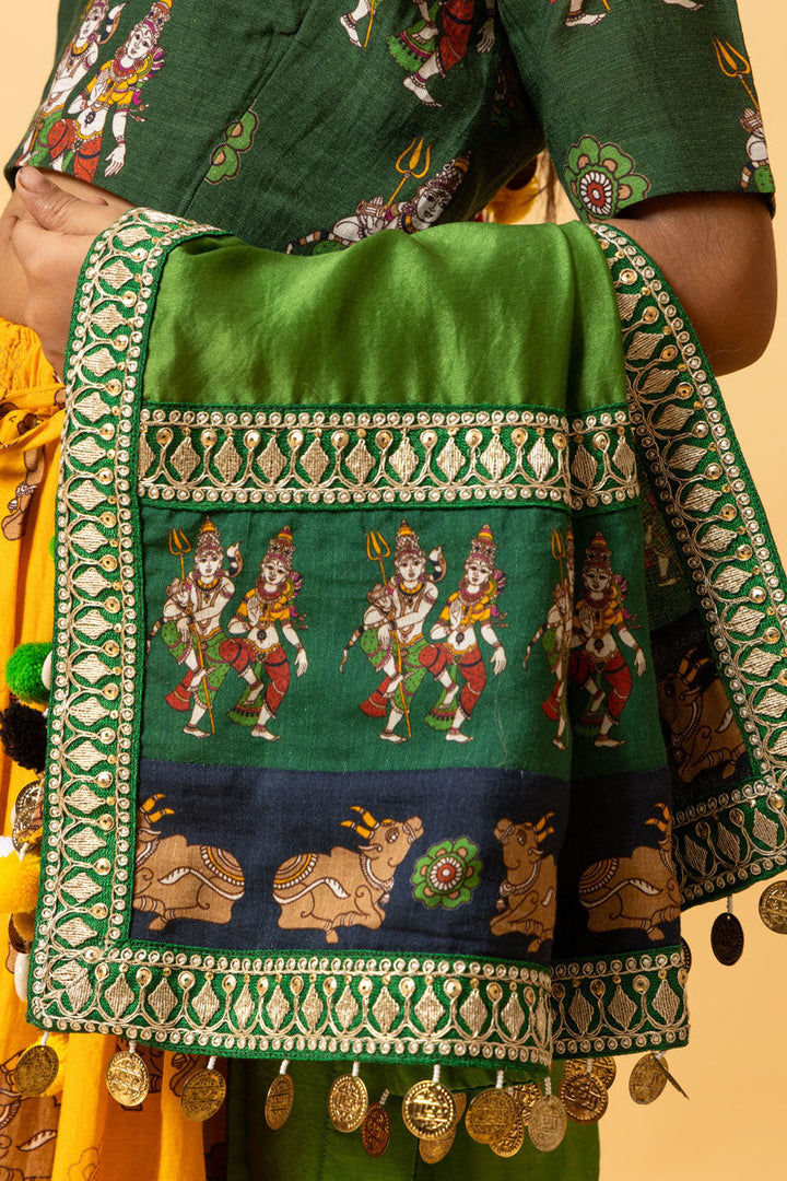 LASYA SHIV-PARVATI LEHENGA SET GIRL( skirt + dupatta + blouse) | SHOBITAM