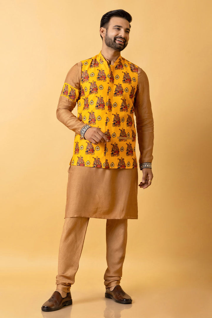 RAS LILA KRISHNA-RADHA SET OF 3 ( kurta + churidar + jacket ) | SHOBITAM