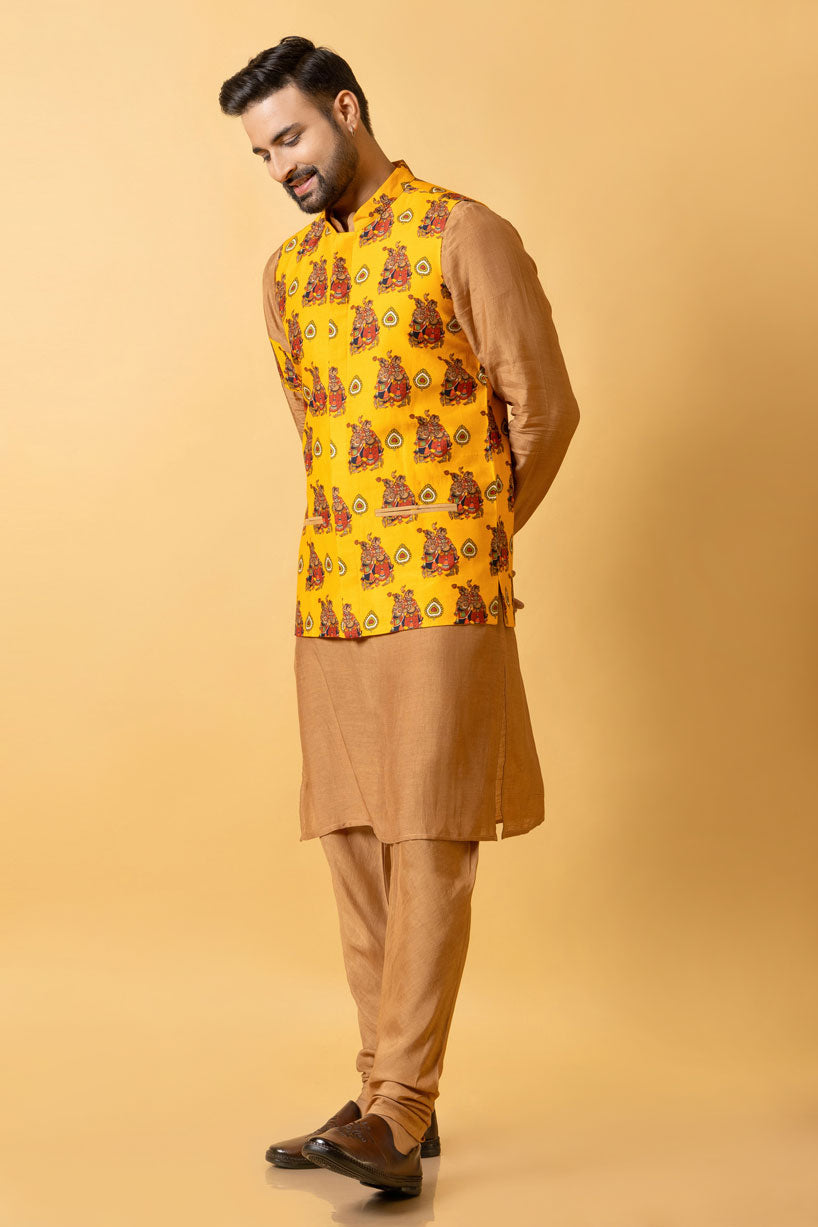 RAS LILA KRISHNA-RADHA SET OF 3 ( kurta + churidar + jacket ) | SHOBITAM