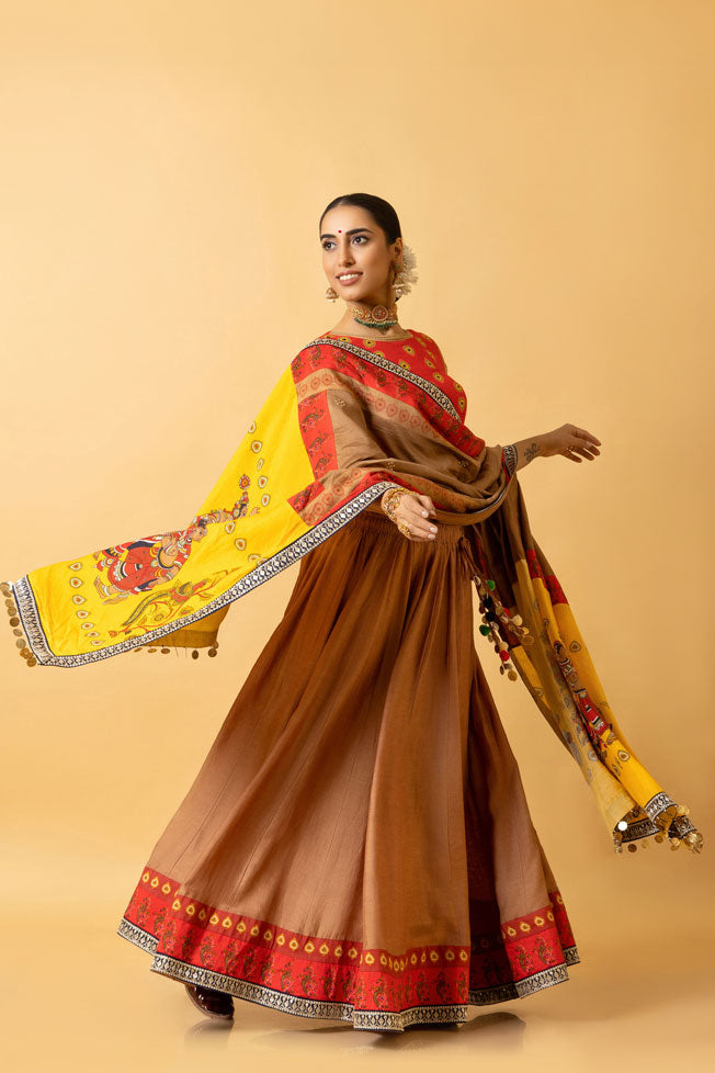 RAS LILA KRISHNA-RADHA LEHENGA ( SET OF 3) | SHOBITAM