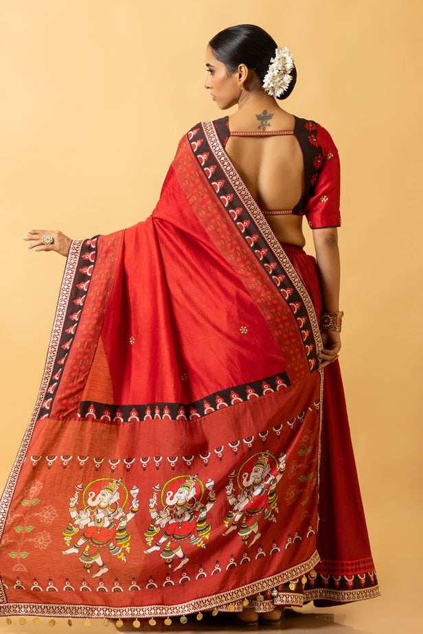 NATYA GANAPATI LEHENGA ( SET OF 3) | SHOBITAM