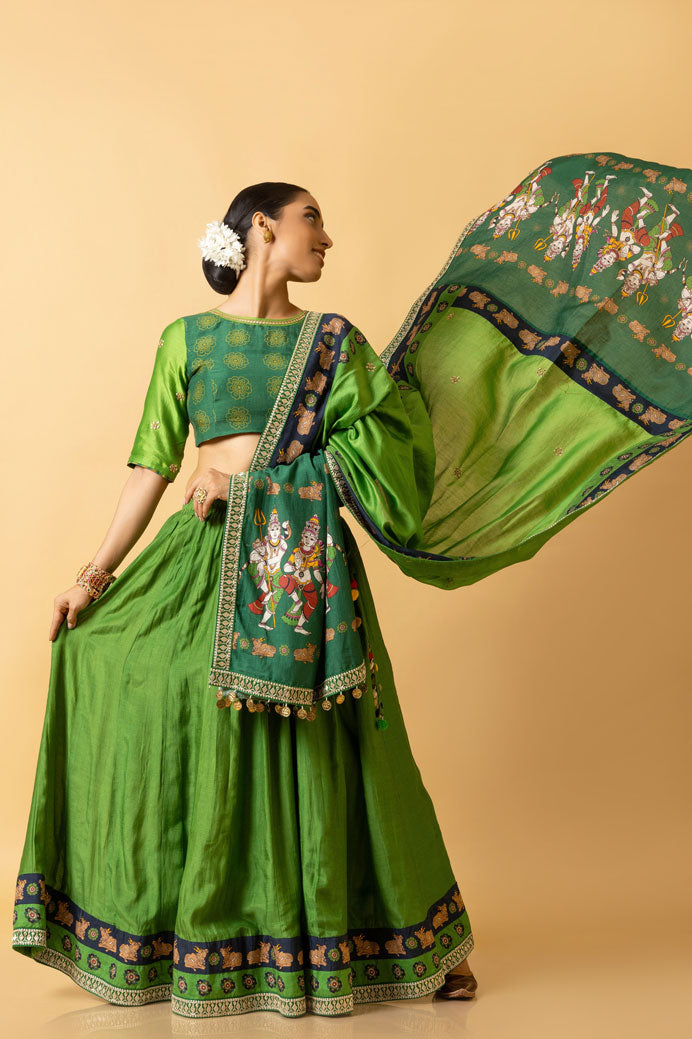 LASYA SHIV-PARVATI EMBROIDERED DUPATTA | SHOBITAM