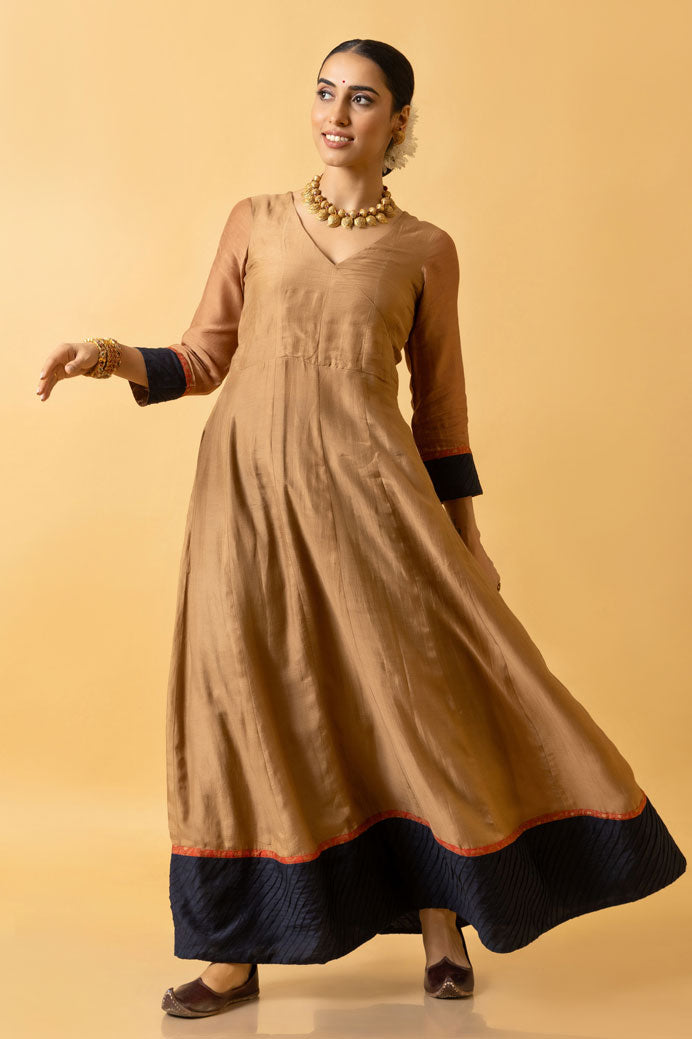 GEHOON ANARKALI DRESS + RAS LILA RADHA-KRISHNA DUPATTA ( SET OF 2) | SHOBITAM