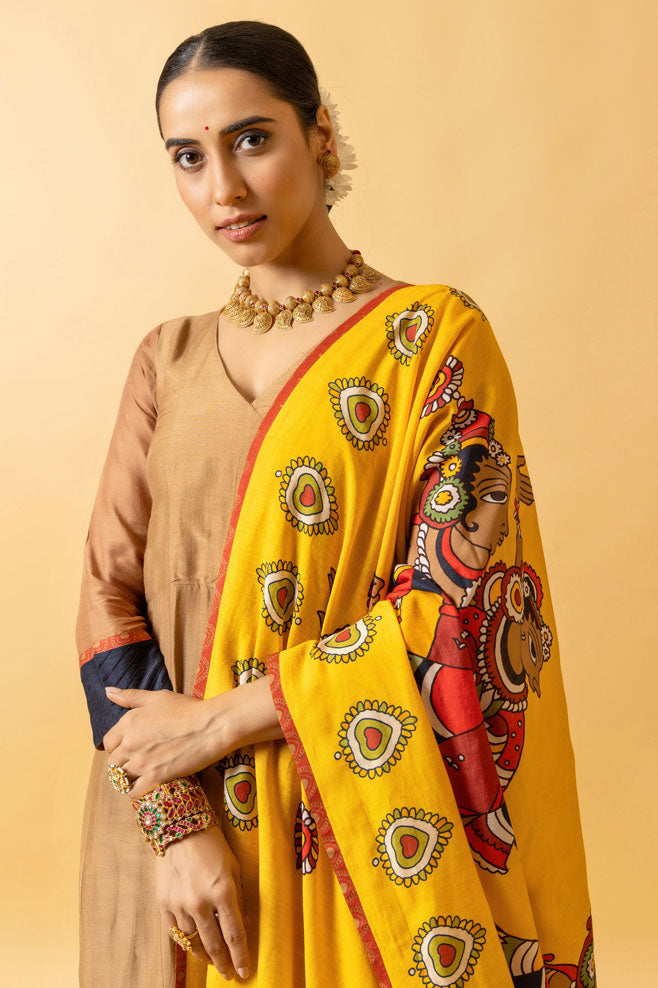 GEHOON ANARKALI DRESS + RAS LILA RADHA-KRISHNA DUPATTA ( SET OF 2) | SHOBITAM