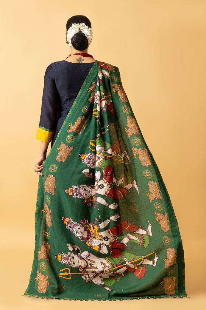 NEEL ANARKALI DRESS + LASYA SHIV-PARVATI DUPATTA ( SET OF 2) | SHOBITAM