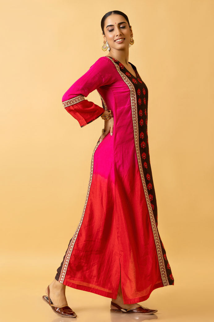 GULAL SHADED KAFTAN DRESS | SHOBITAM
