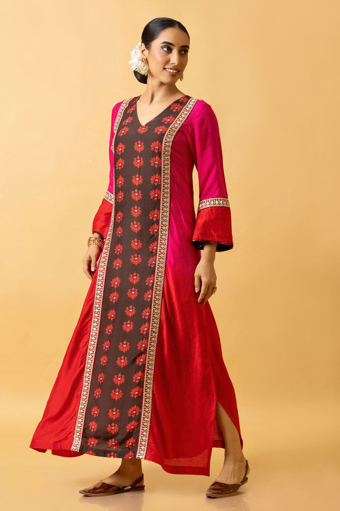 GULAL SHADED KAFTAN DRESS | SHOBITAM