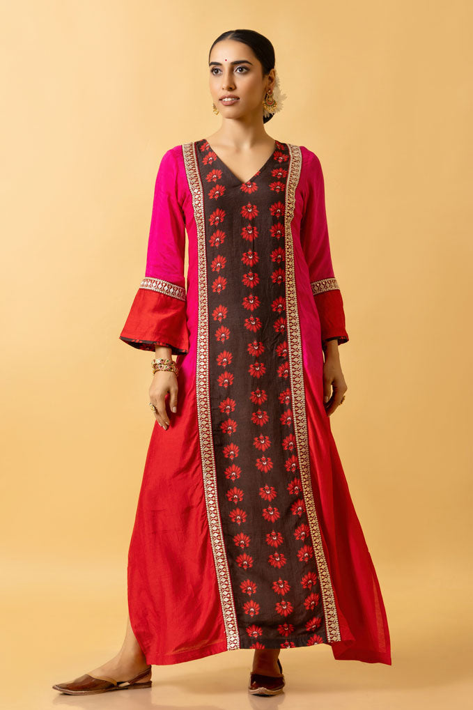 GULAL SHADED KAFTAN DRESS | SHOBITAM