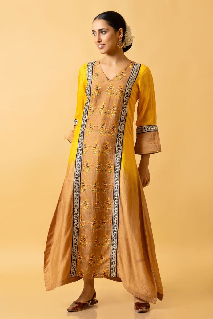 HALDI SHADED KAFTAN DRESS | SHOBITAM