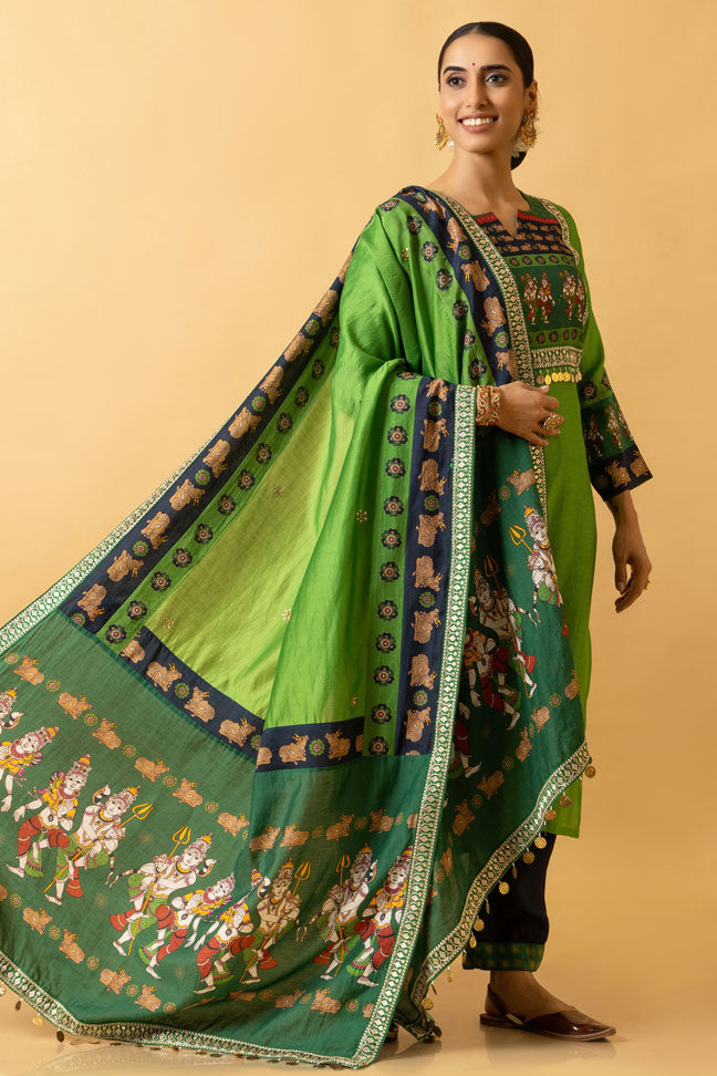 LASYA SHIV-PARVATI EMBROIDERED DUPATTA | SHOBITAM