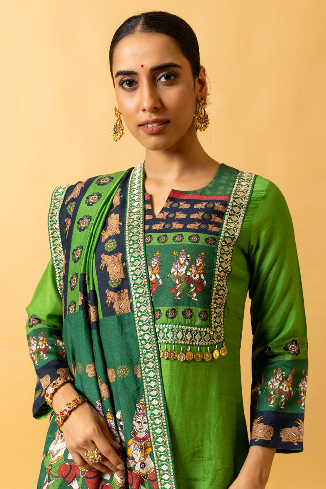 LASYA SHIV-PARVATI EMBROIDERED DUPATTA | SHOBITAM