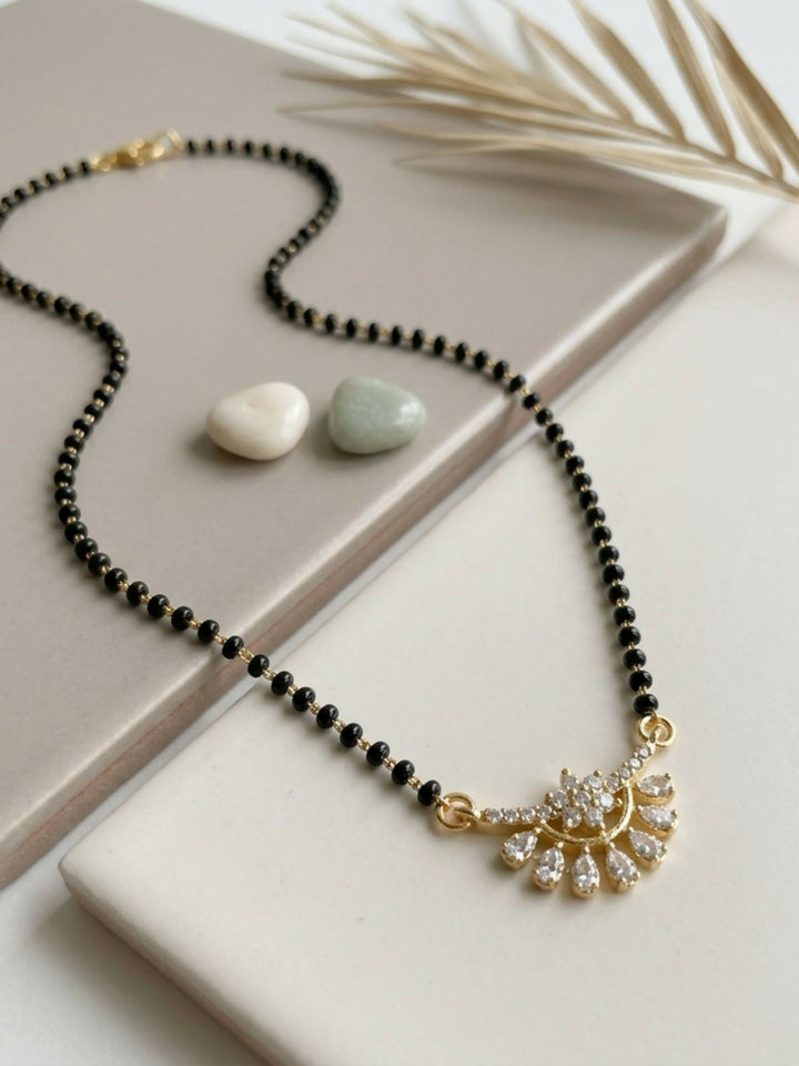 Elegant Diamond Blackbead Mangalsutra | SHOBITAM