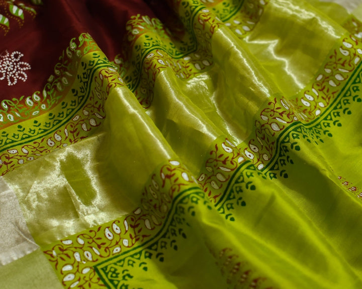 Uppada Silk Garnet Red Silver-zari Jugalbandhi Garnet Garden Saree | SHOBITAM