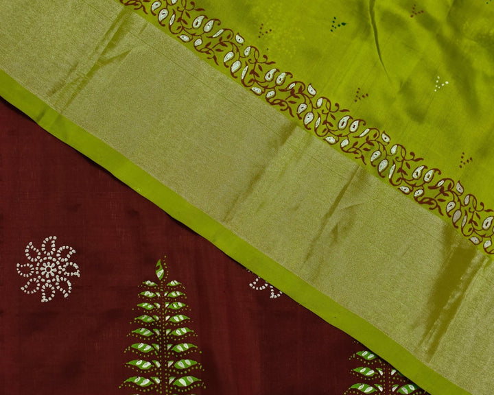 Uppada Silk Garnet Red Silver-zari Jugalbandhi Garnet Garden Saree | SHOBITAM