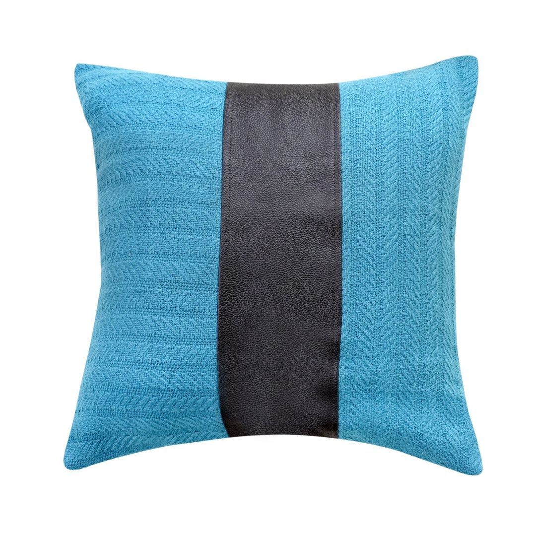 Nilambari Cushion Covers Crystal Teal, 16" x 16", Pack of 2-SHOBITAM