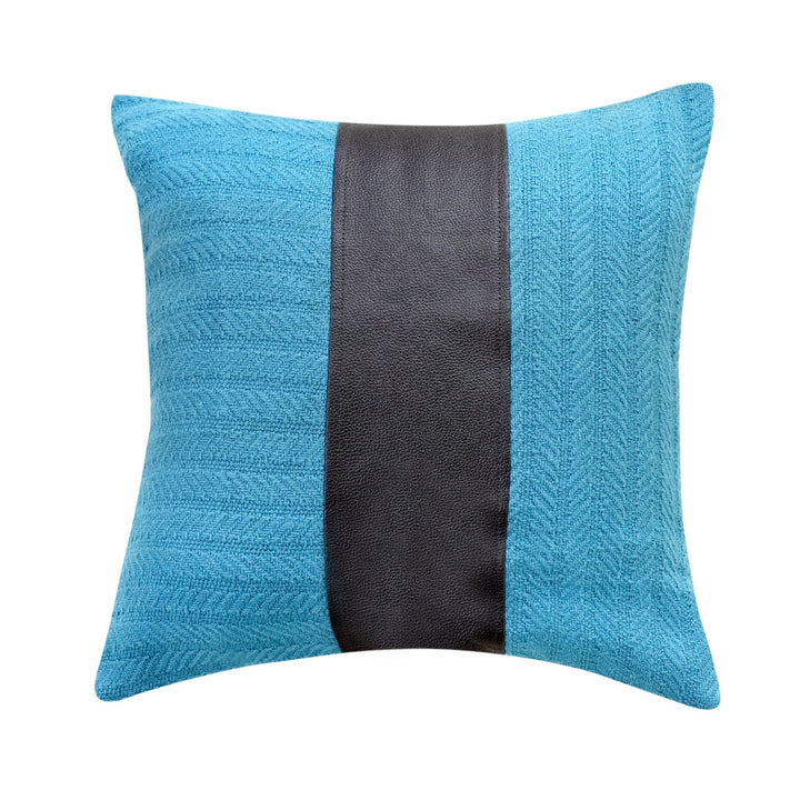 Nilambari Cushion Covers Crystal Teal, 16" x 16", Pack of 2-SHOBITAM