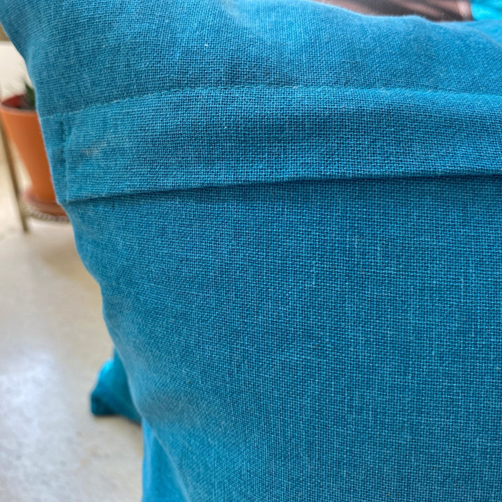 Nilambari Cushion Covers Crystal Teal, 16" x 16", Pack of 2-SHOBITAM