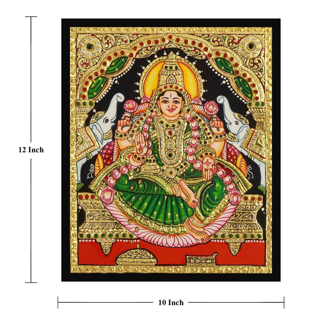 TANJORE PAINTING GAJA LAKSHMI 10*12 | SHOBITAM