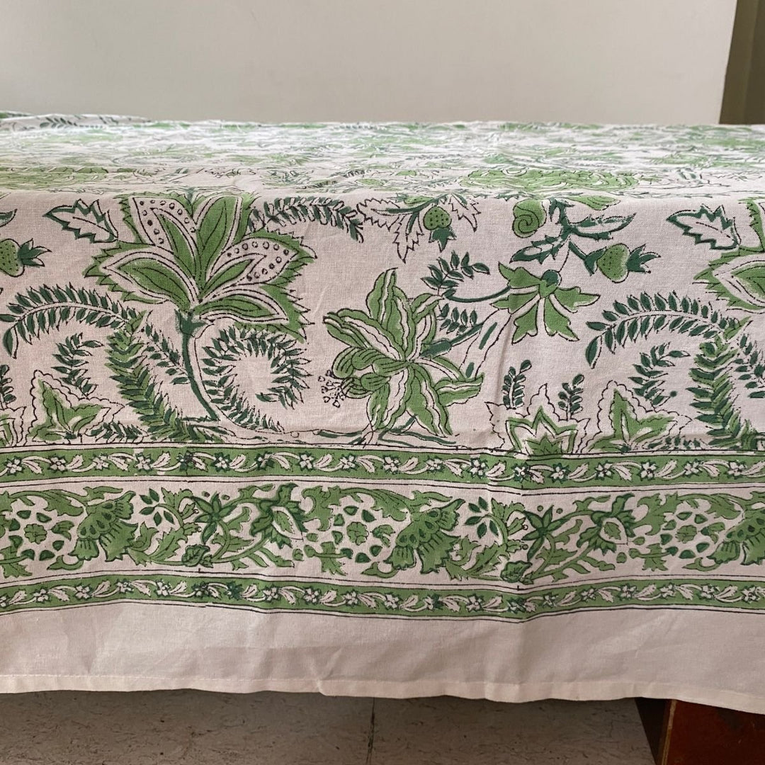 Vamika 6 Seater Dining Table Cover, 100% Cotton, 60" x 90" | SHOBITAM
