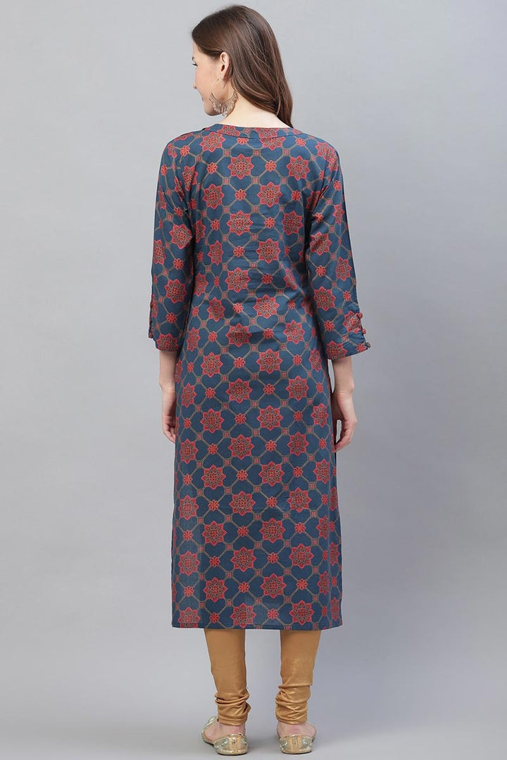 Cotton Printed Simple Daily Wear Kurti | SHOBITAM