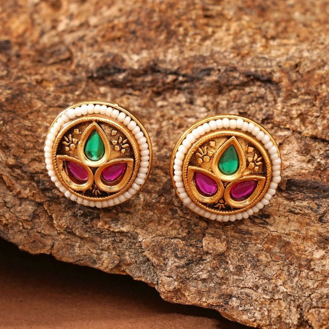 High Quality Antique Gold Plated Necklace Set | SHOBITAM