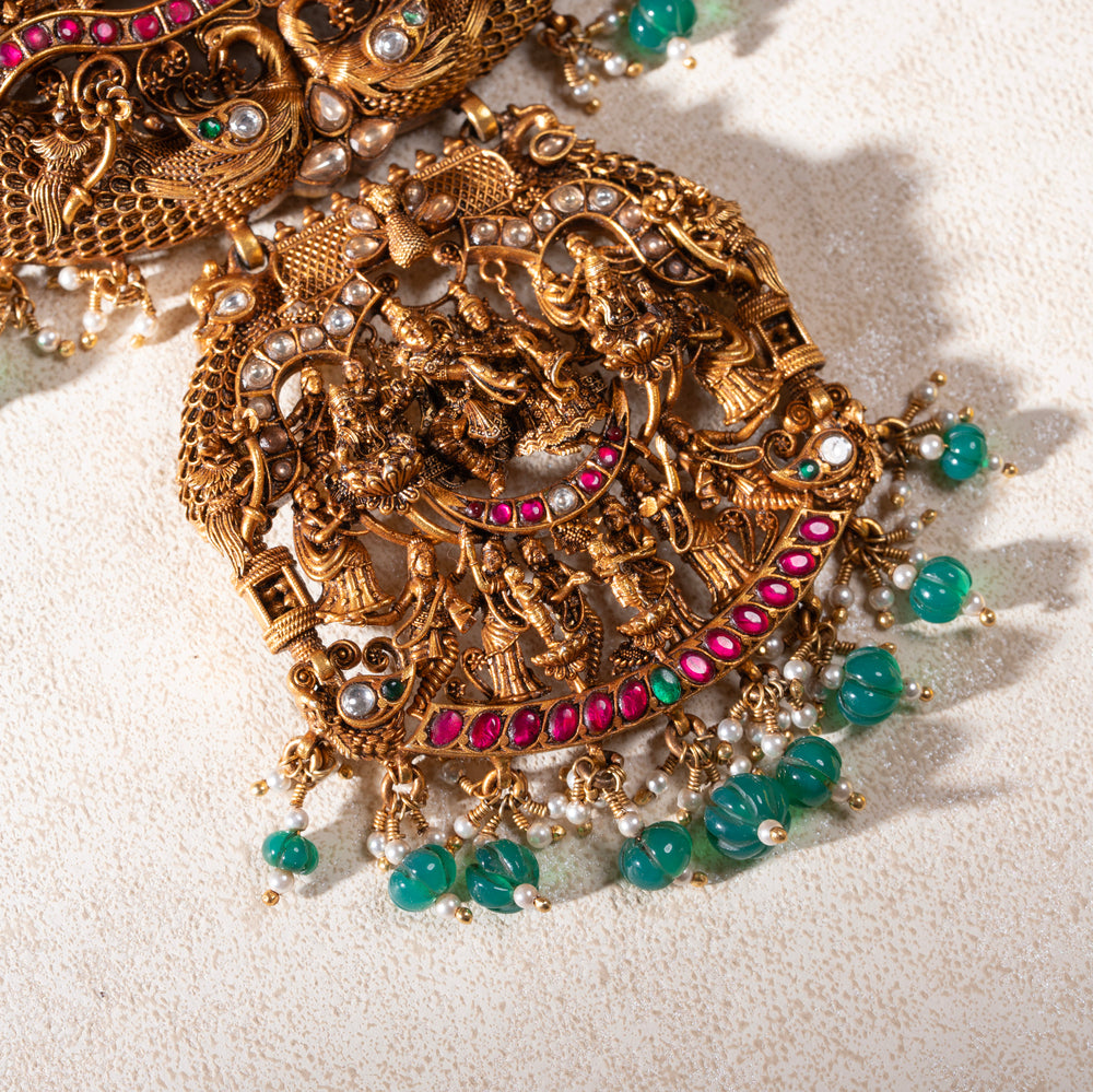 Pure 92.5 Silver Gold-Plated Krishna Raas Leela Haaram