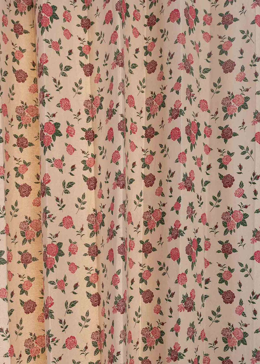 Wild Roses 100% cotton floral curtain for Living room & bed room - Room darkening - Single Piece  | SHOBITAM