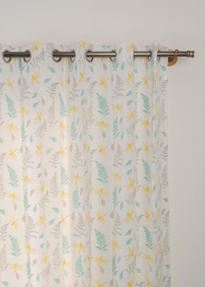 Falling Leaves 100% cotton floral curtain, single panel - Customizable for size, lining and headers