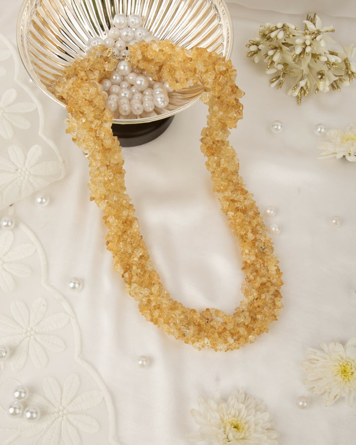 Madhu Malti: Natural Citrine Handcrafted Braided Mala  | SHOBITAM