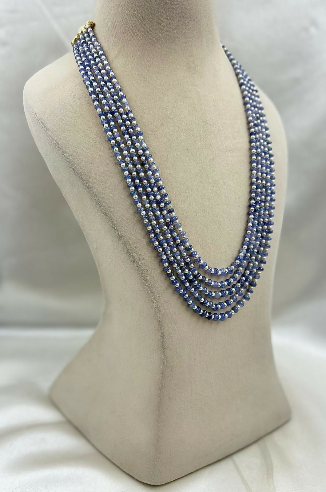 Heart of the Ocean: 5 layer Natural Tanzanite Necklace | SHOBITAM