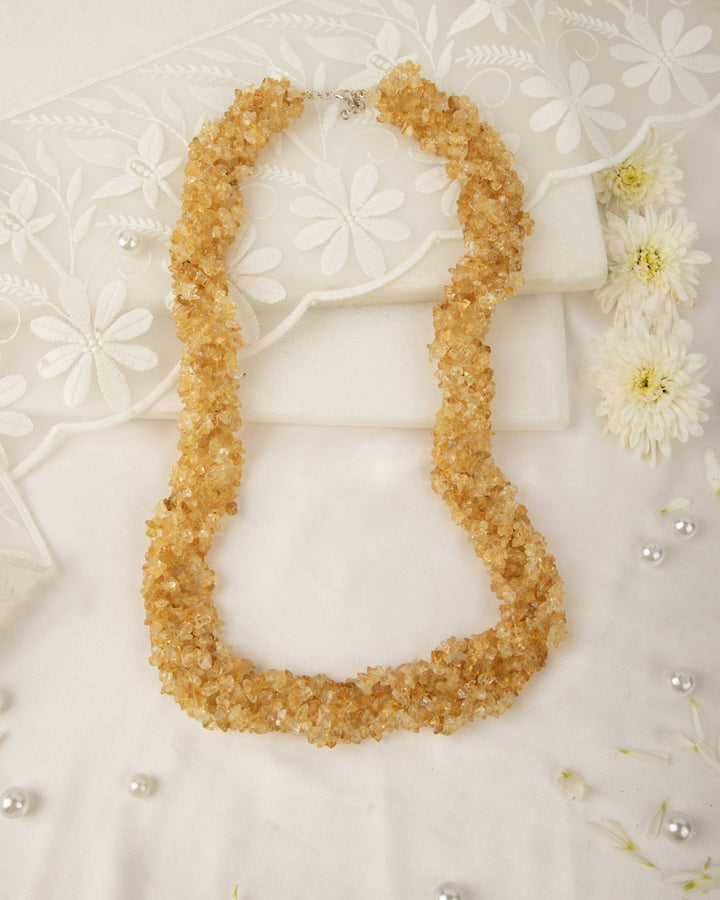 Madhu Malti: Natural Citrine Handcrafted Braided Mala  | SHOBITAM