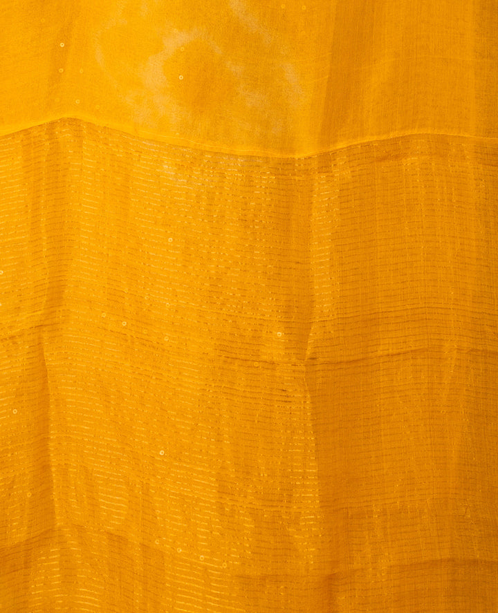 Yellow Handwoven Muslin Silk Saree Bhadra | SILK MARK CERTIFIED | SHOBITAM