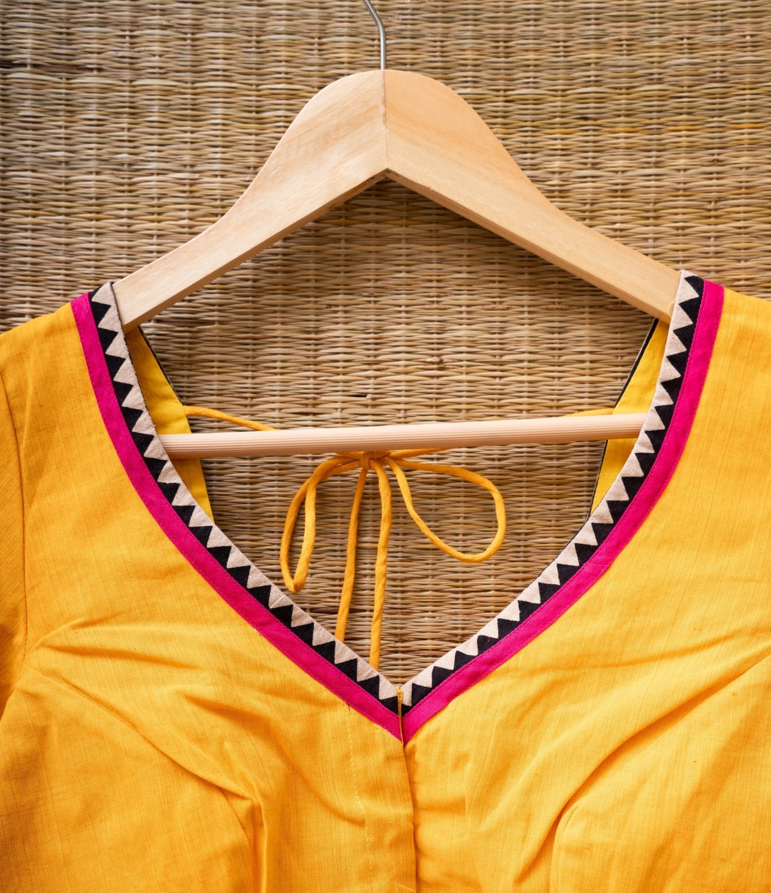 Yellow Kanchi Cotton Ikkat Blouse Midas Love | SHOBITAM
