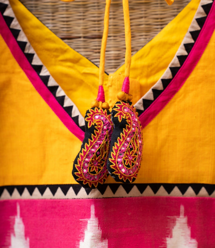 Yellow Kanchi Cotton Ikkat Blouse Midas Love | SHOBITAM