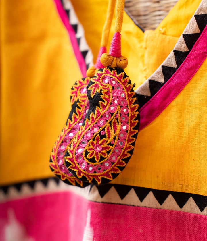 Yellow Kanchi Cotton Ikkat Blouse Midas Love | SHOBITAM
