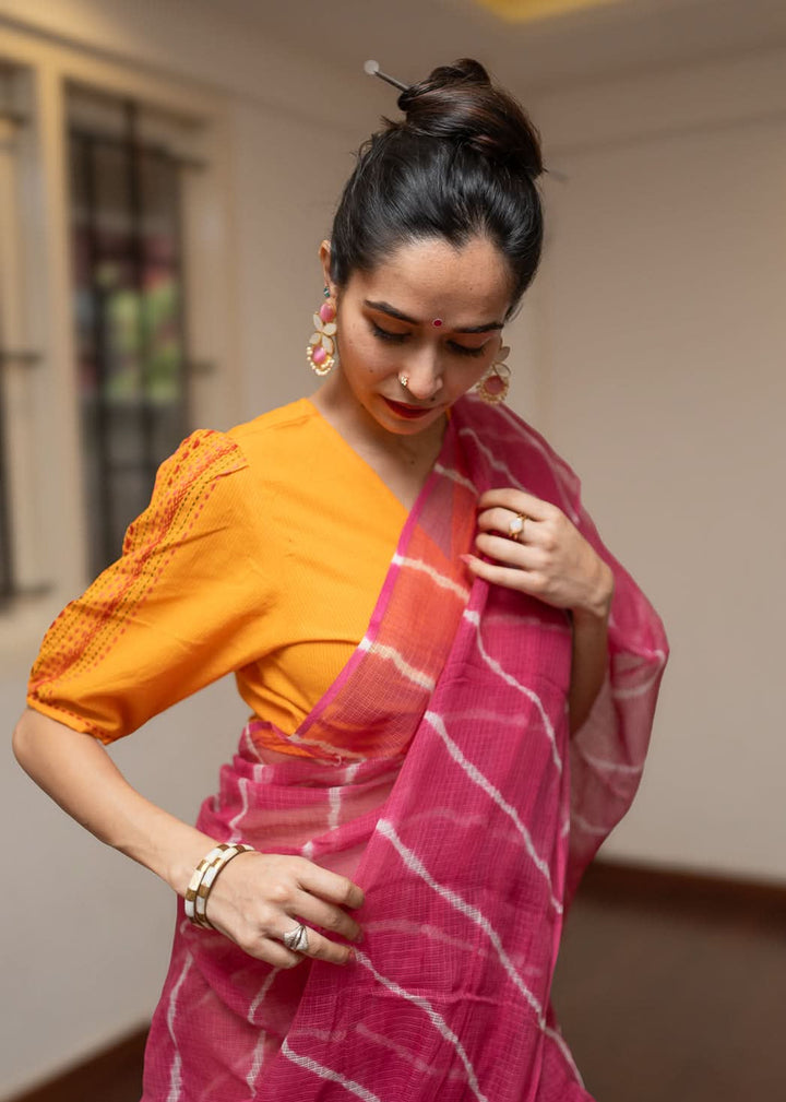 Yellow Lambani Embroidery Tie-Blouse Apsara | SHOBITAM